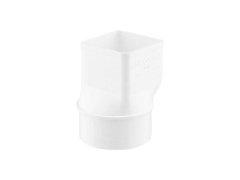 MANGUITO ADAPTADOR CUADRADO - CIRCULAR 70 X 70MM - 90MM CANALON BLANCO FERROPLAST 223012 