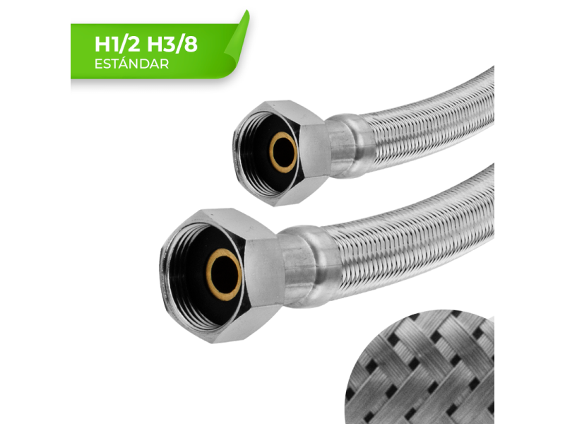 CONEXION INOX 12,5MM H 1/2" - H 3/8" 15CM