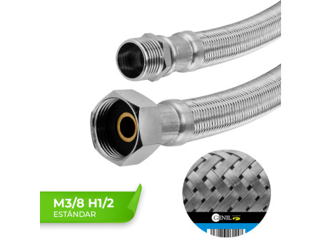CONEXION INOX 12,5MM M 3/8" - H 1/2" 30CM