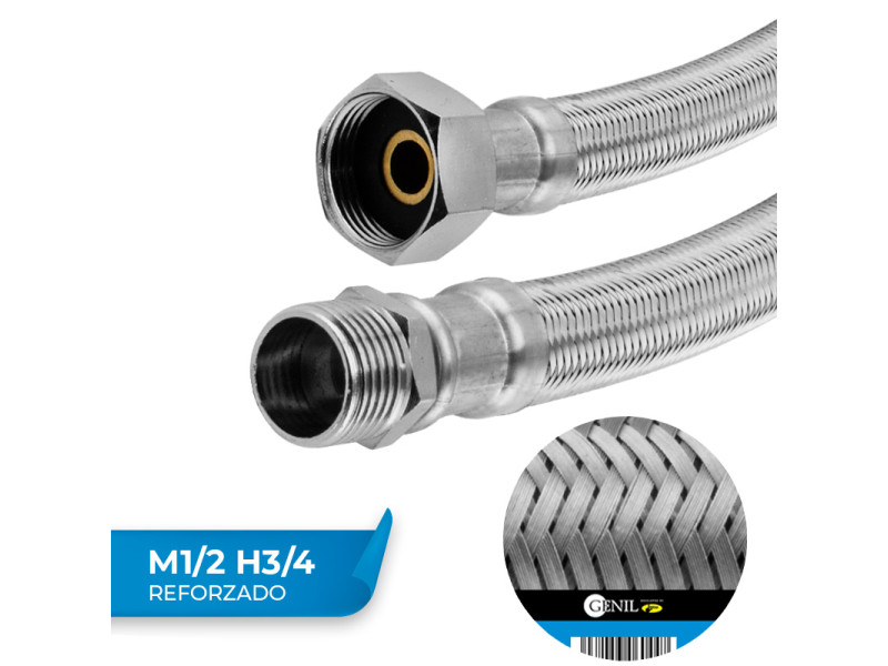 CONEXION INOX 19MM M 1/2" - H 3/4" 30CM