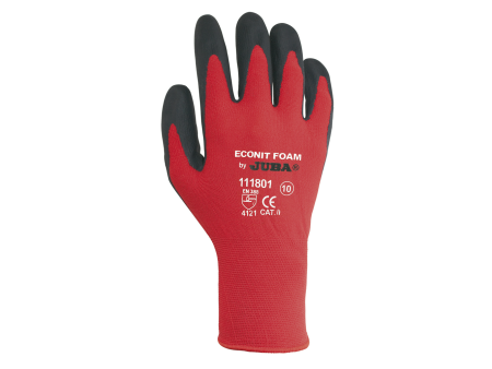 GUANTE SIN COSTURAS DE NYLON/FIBRA LYCRA RECUBIERTO DE NITRILO FOAM MICROPOROSO 111801 ECONIT FOAM TALLA 8