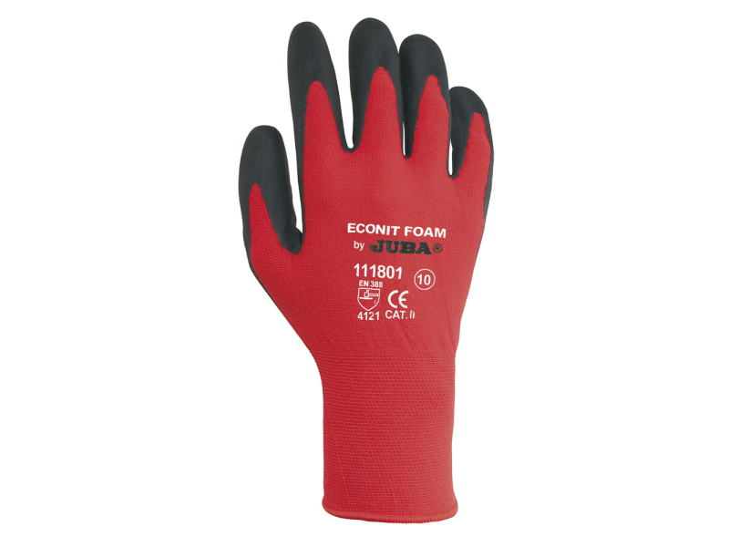 GUANTE SIN COSTURAS DE NYLON/FIBRA LYCRA RECUBIERTO DE NITRILO FOAM MICROPOROSO 111801 ECONIT FOAM TALLA 9