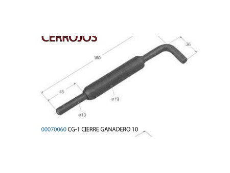 CIERRE CERROJO GANADERO 10 MM CG-1
