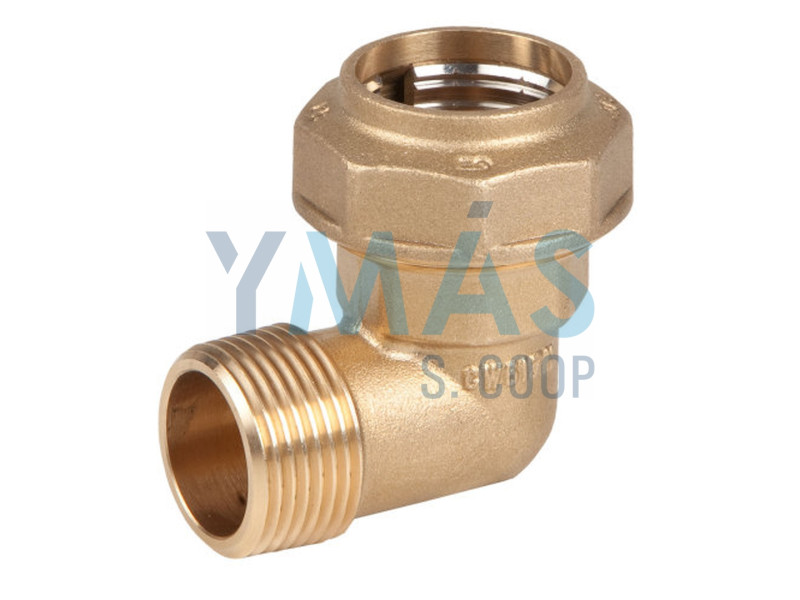 CODO EGB 90º ROSCA MACHO POLIETILENO 25 X 3/4" LATON