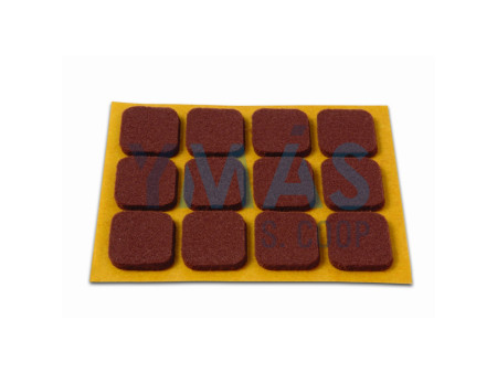 FIELTRO RECTANGULAR ADHESIVO MARRON 20 X 23 MM 12UDS