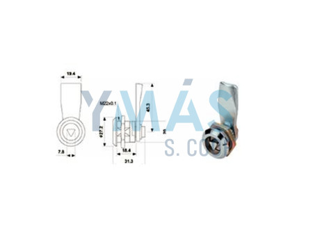CIERRE TRIANGULO 8MM CUARTO DE VUELTA (CERRADURA CUADROS ELECTRICOS)