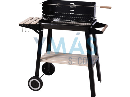 BARBACOA CON PARRILLA 48.5 X 28.5 CM BANDEJA Y RUEDAS
