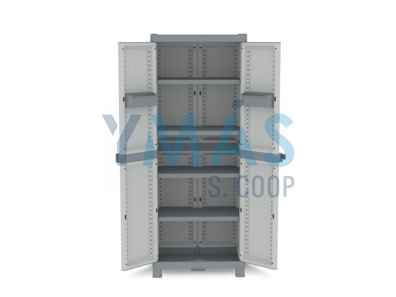 ARMARIO 2 PUERTAS RESINA WAVE GRIS 181 X 70 X 43 CM