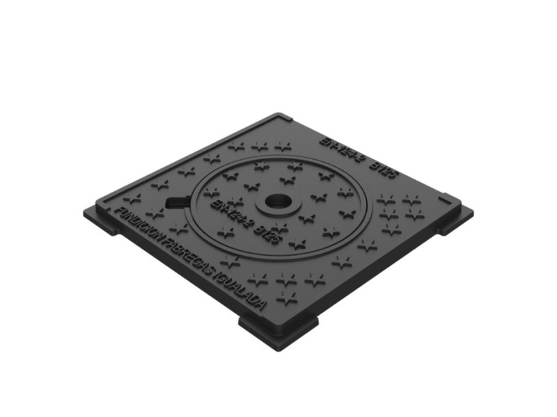 TAPA Y MARCO FUNDICION 248 X 248 (TAPA CIRCULAR 170MM) B-125