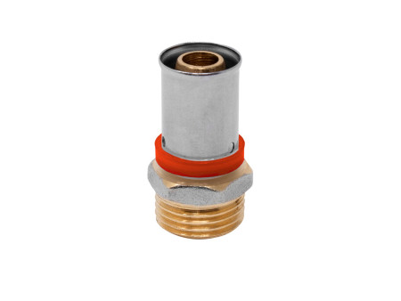 RACOR RECTO MACHO MULTICAPA PRESS TIPO U-ROJO 16 X 3/4"