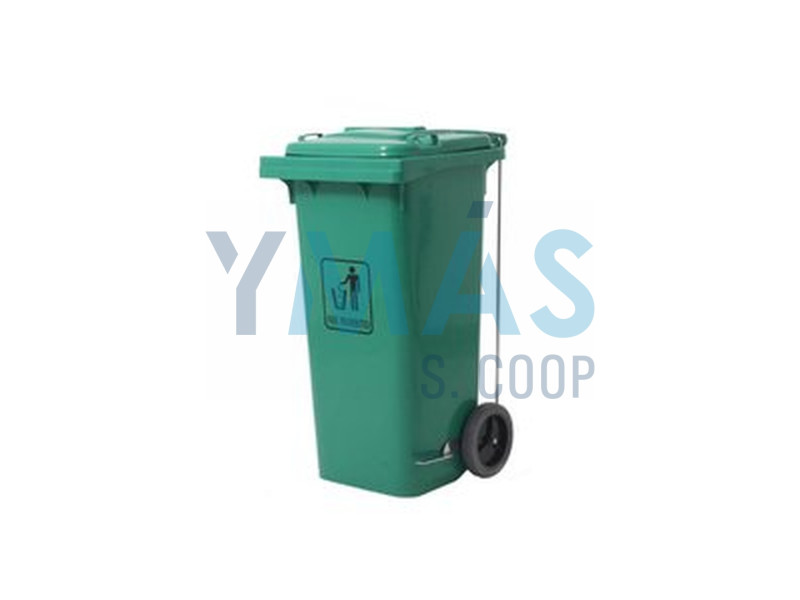 CONTENEDOR 120 LTRS VERDE CON RUEDA Y PEDAL