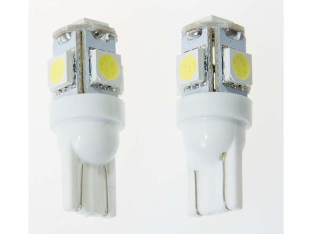 T10 5LED W5W 5050SMD WHITE 12V 2 UNIDADES