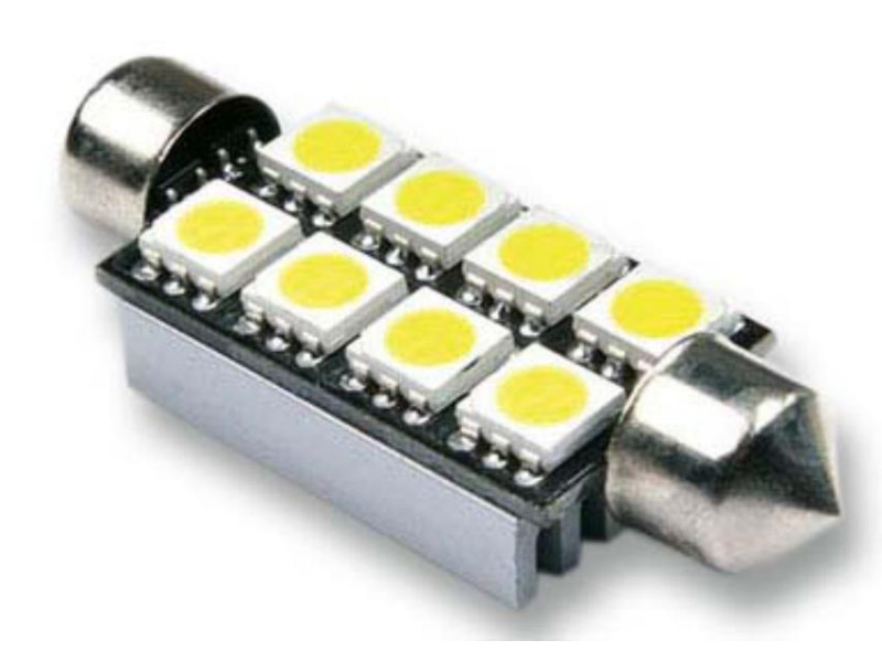 12V 8SMD 5050 T11*42MM BLANCO 1 UNIDAD BLISTER CANBUS
