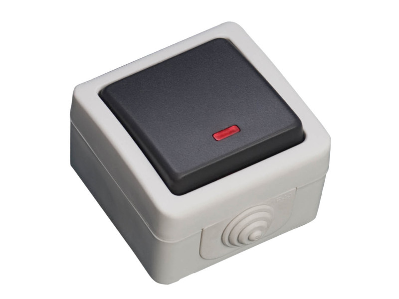 CONMUTADOR ESTANCO CON LED LUMINOSO 10A IP54