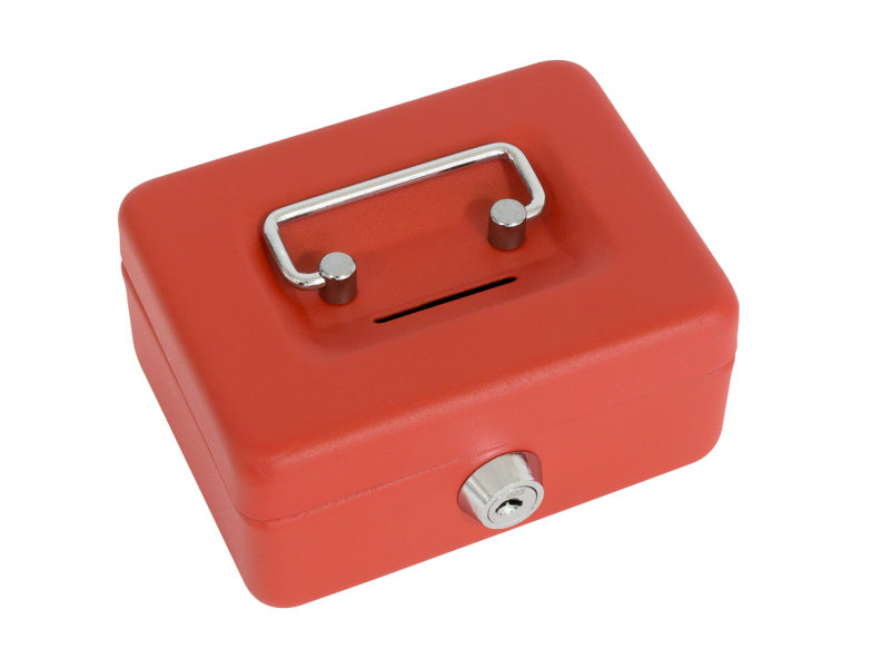 CAJA CAUDALES ELEGANT ROJO 125 X 95 X 60 CON RANURA