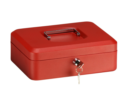 CAJA CAUDALES ELEGANT ROJO 250 X 180 X 90 CON BANDEJA
