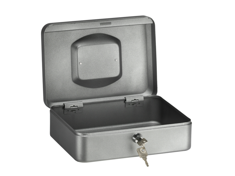 CAJA CAUDALES ELEGANT GRAFITO 250 X 180 X 90 CON BANDEJA