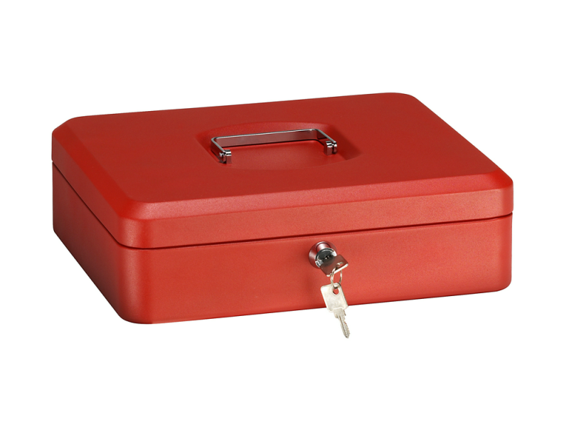 CAJA CAUDALES ELEGANT ROJO 300 X 240 X 90 CON BANDEJA