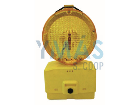 BALIZA DE SEÑALIZACION AUTOMATICA INTERMITENTE CON LENTE AMARILLA 2 BATERIAS 1033B
