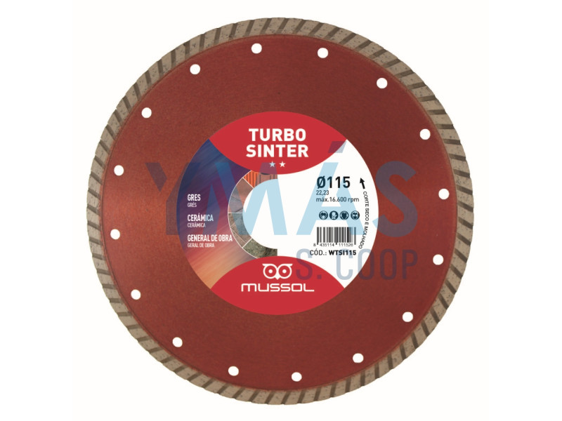 DISCO DIAMANTE 115MM TURBO SINTER ESPECIAL CERAMICA Y GRES