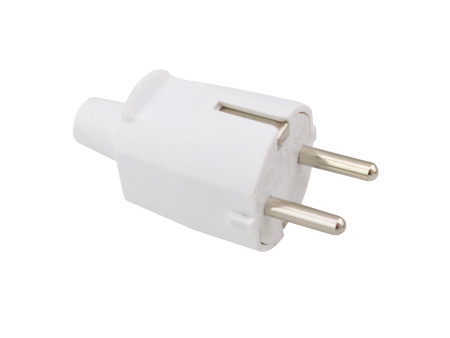 CLAVIJA BIPOLAR CON TT ENTRADA RECTA 4.8MM BLANCO