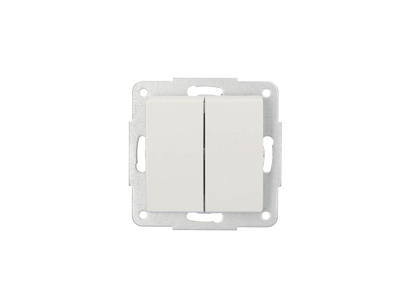 DOBLE CONMUTADOR DE EMPOTRAR BLANCO 56 X 56 MM 10A 250V