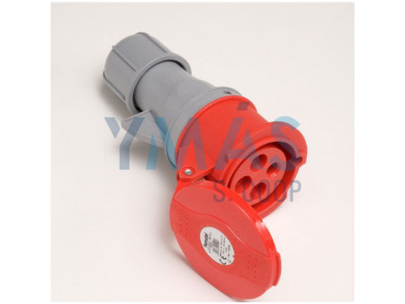 CLAVIJA AEREA HEMBRA 4P (3P + T.T.) 380-415V 32A ROJA IP44 FAMATEL                