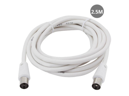 CABLE PROLONGADOR COAXIAL BLANCO  2.5M