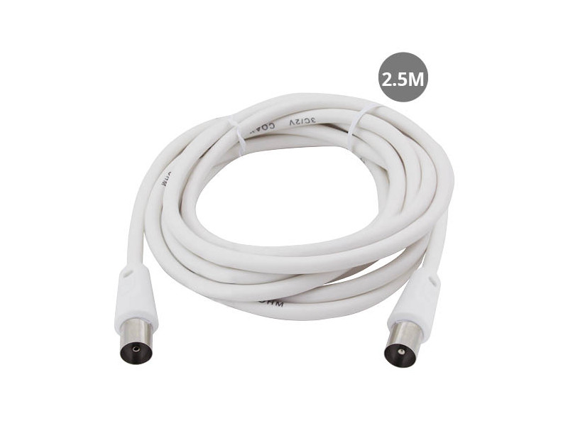 CABLE PROLONGADOR COAXIAL BLANCO  2.5M