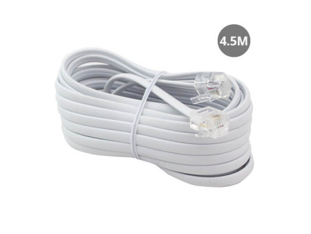 PROLONGADOR TELEFONICO MACHO A MACHO 6P4C / 4.5M  - BLANCO GARSACO 2600951