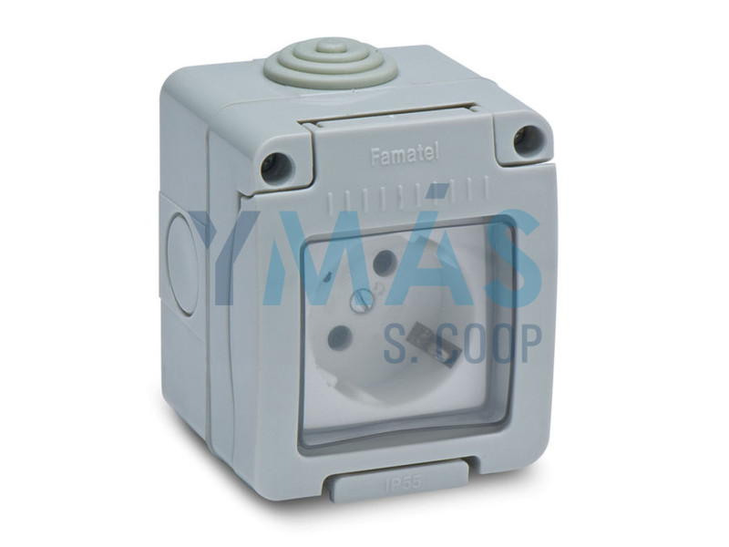 BASE ESTANCA DE SUPERFICIE 2P + TT 16A 250V IP55