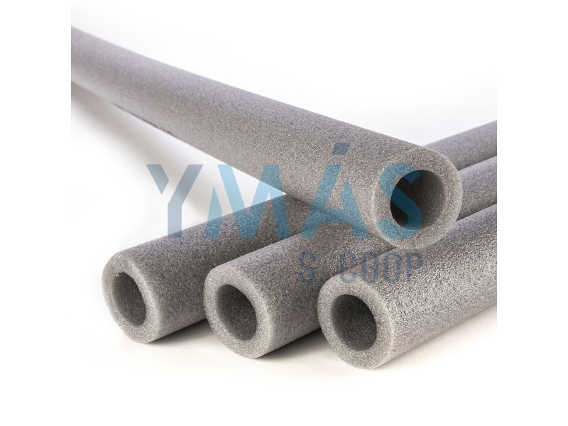 AISLANTE DE TUBERIA COQUILLA ESPUMA 1M X  22MM INTERIOR GRIS