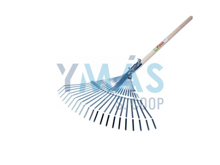 ESCOBA RASTRILLO REGULABLE ACERO JARDIN CON MANGO 130CM