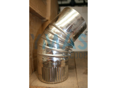 CODO DE ESTUFA GALVANIZADO RIZADO 45º 110MM