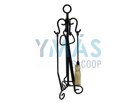 JUEGO CHIMENEA ARGOLLA 4 PIEZAS 70 X 20 X 20CM