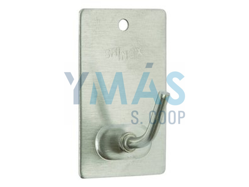 PERCHA MEDIANA ADHES. ACERO INOX.                 
