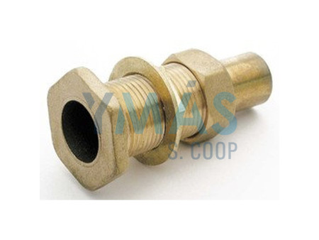 RACOR PASAMUROS 1" CON TUERCA LATON