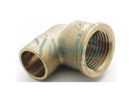 CODO 90º HEMBRA LATON SOLDAR 1/2" X 15MM