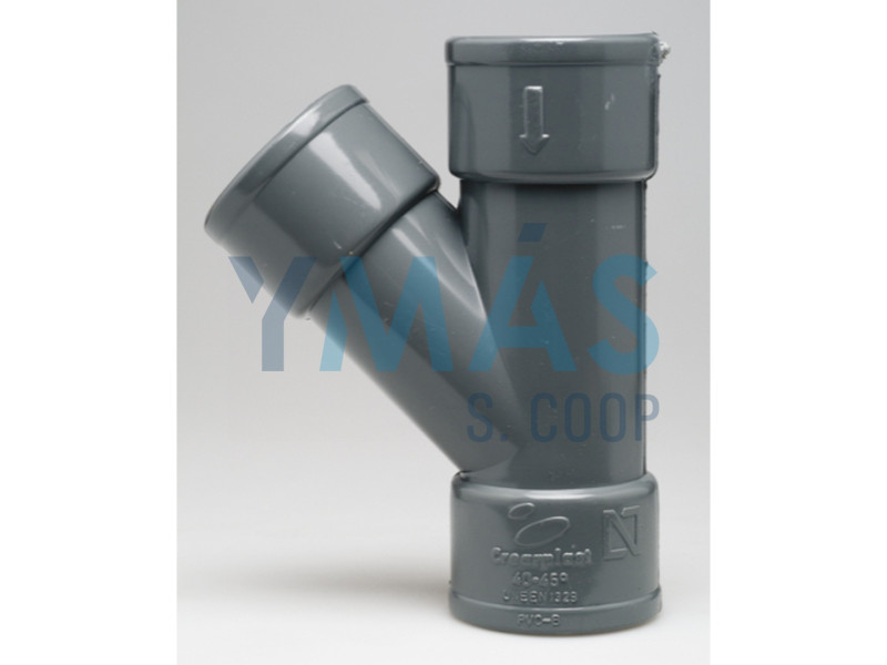 Y INJERTO 45º ENCOLAR H-H 40MM PVC EVACUACION